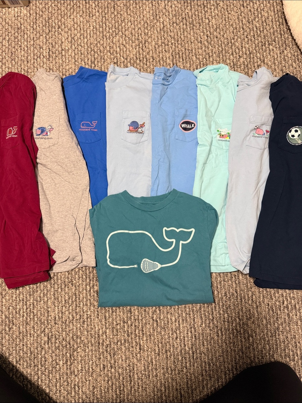 Vineyard Vines Kids Long & Short Sleeve Tee Set - Teal Whale Front Tee